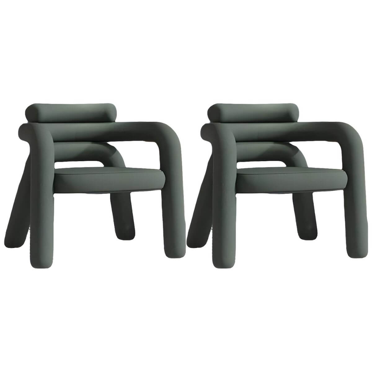 Modern chair in lime green fabric