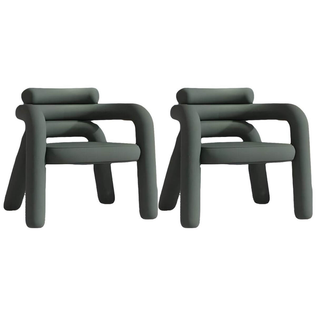 Modern chair in lime green fabric