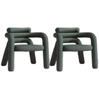 Modern chair in lime green fabric