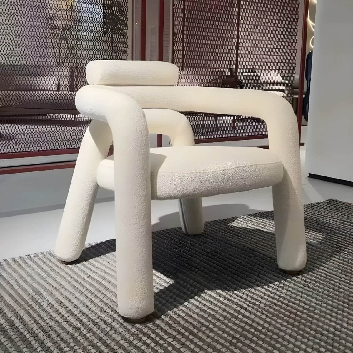 Cozy reading nook with stylish arm chair