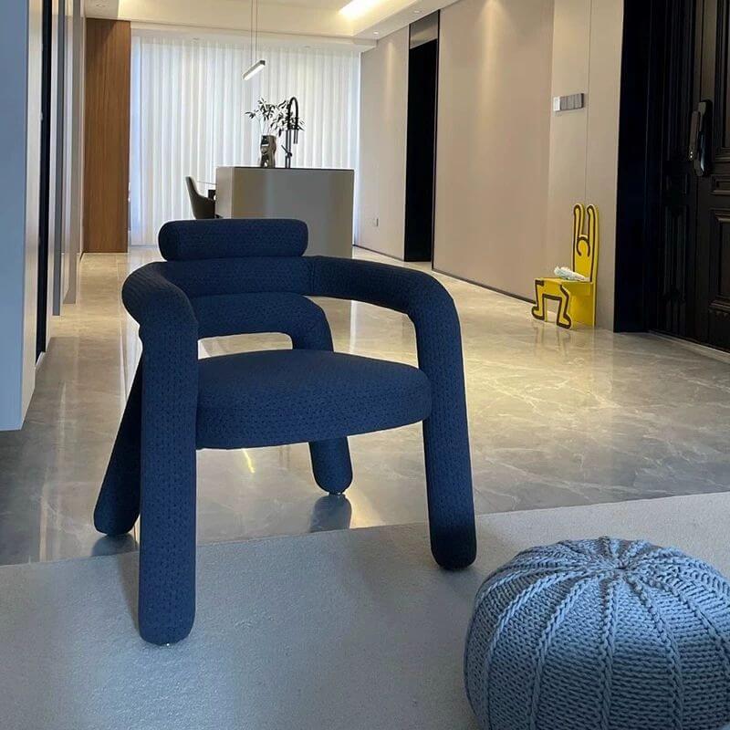 Comfortable arm chair with curved armrests