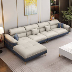 Soft fabric upholstery of the sofa