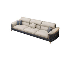 Modular sofa with round armrests in living room