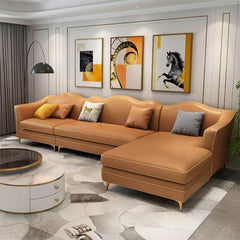 leather sofa with square armrests