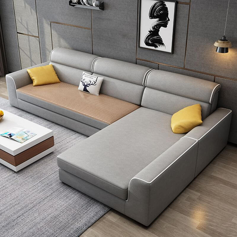 Comfortable cushions of living room sofa