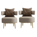 Comfortable faux leather chair with included pillow