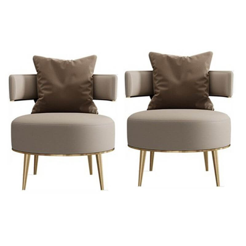 Comfortable faux leather chair with included pillow