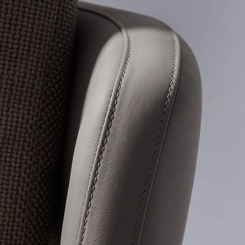 Close-up of the chair's faux leather texture