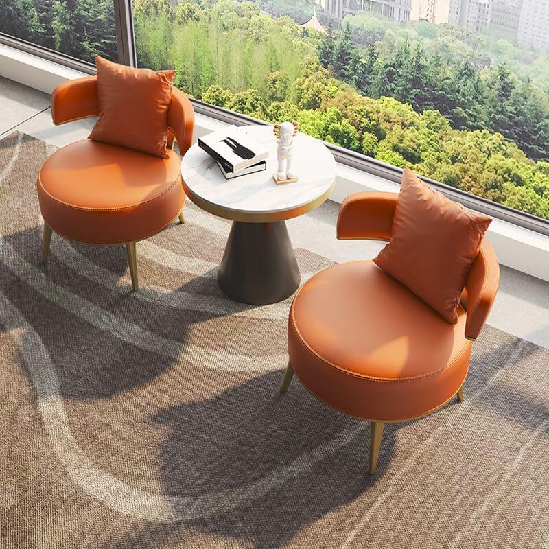 Living Room Upholstered Chair Nordic Faux Leather 26.8" Wide Armless Chair Secondary image