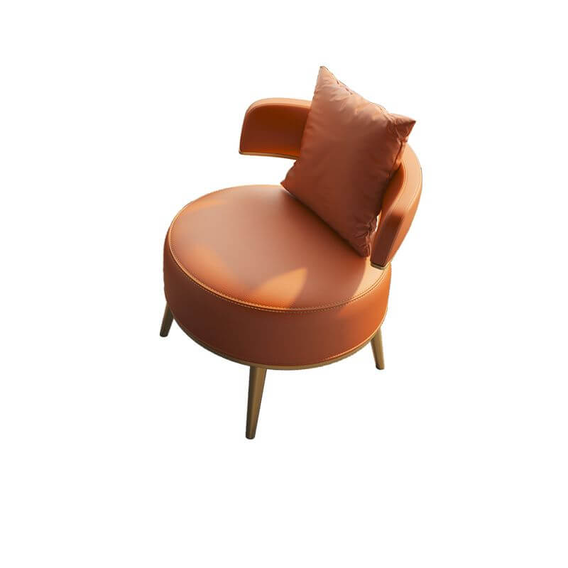 Nordic faux leather armless chair in a cozy living room