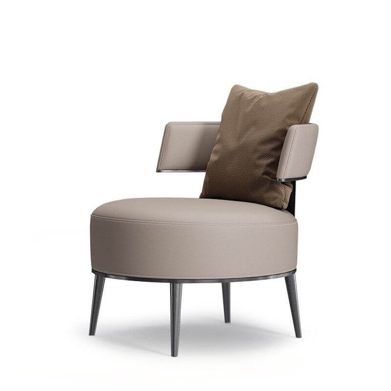 Comfortable faux leather chair with included pillow