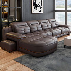 Round arm L-Shape sofa detail