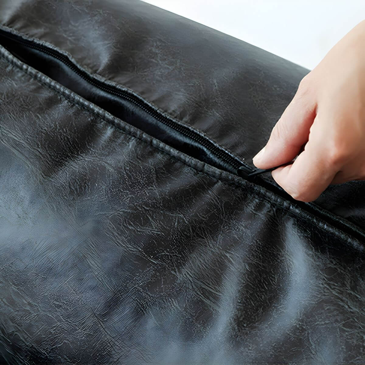 Elegant Brown Faux Leather Bean Bag Chair