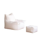 Luxurious Faux Leather Bean Bag Chair - Black