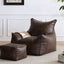 Stylish Bean Bag Set with Ottoman - Black