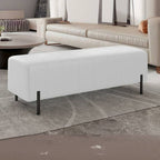 Luxurious Faux Leather Ottoman Black