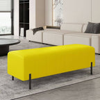 Green Modern Faux Leather Ottoman