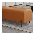 Brown Faux Leather Ottoman