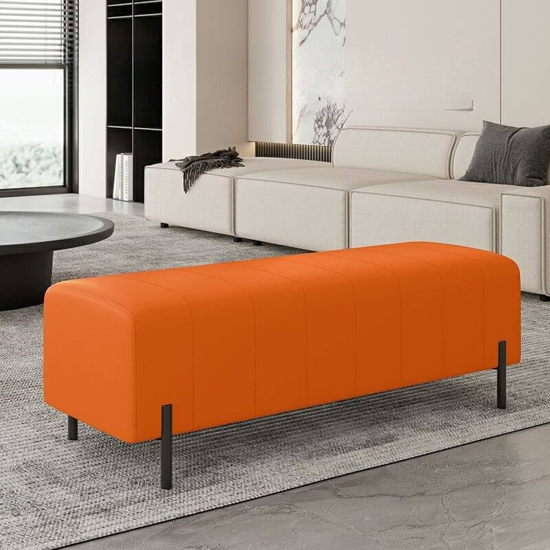 Blue Rectangular Ottoman in Modern Design