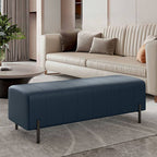 White Faux Leather Footstool