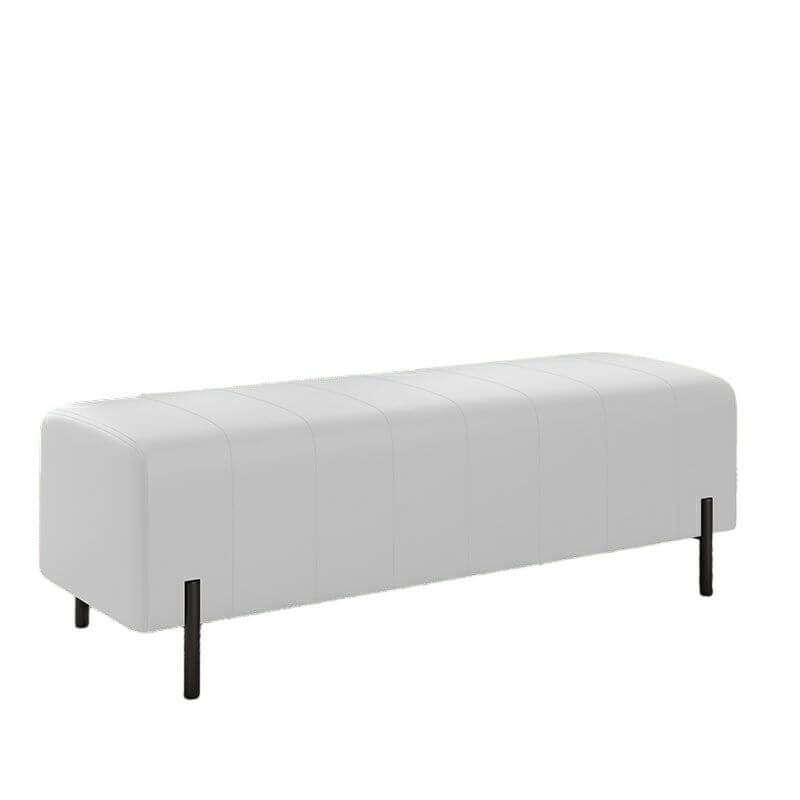 White Faux Leather Footstool
