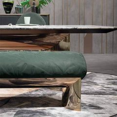 Elegant Green Upholstered Bench