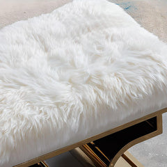 Comfortable rectangular ottoman serving as footrest