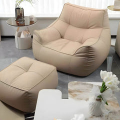 Wide bean bag chair with ottoman set