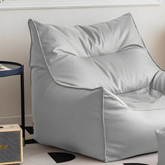 Bean bag chair with ottoman in luxury faux leather