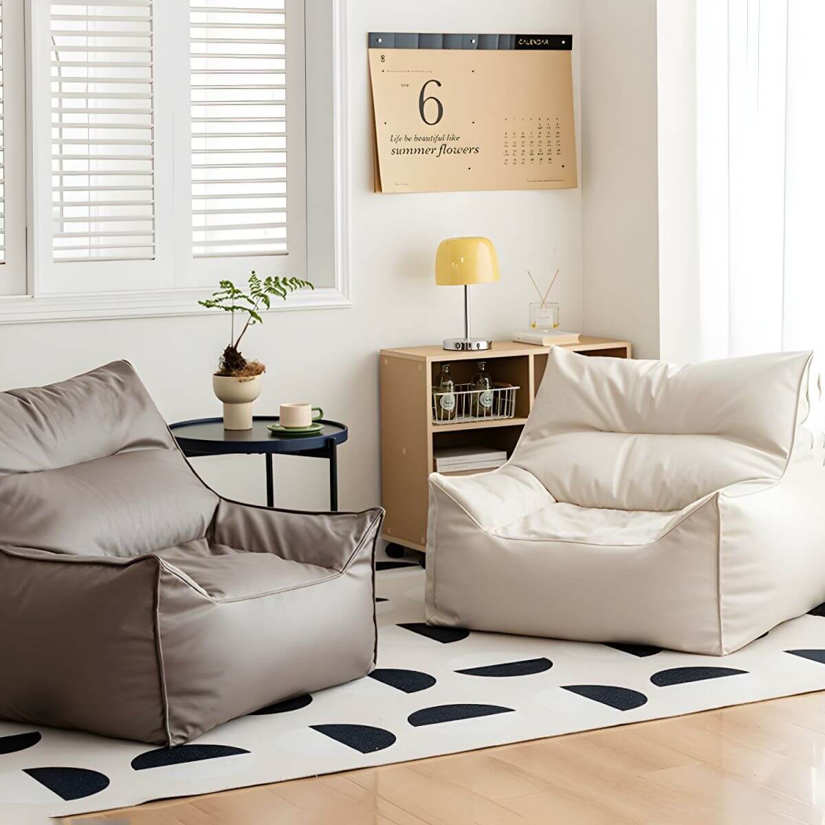 Luxurious Oversized Faux Leather Bean Bag Chair with Polypropylene Bean Filling Secondary image