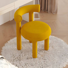 Luxurious upholstered vanity stool with metal legs and backrest