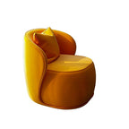 Velvet upholstered chair close-up