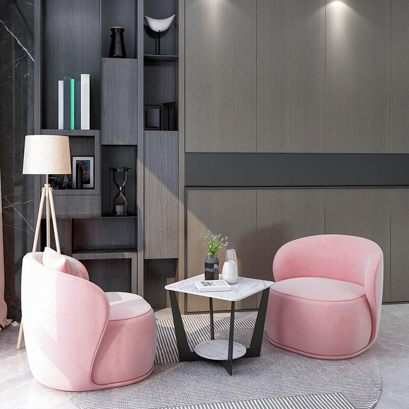 Luxury Style Indoor Armless Chair 31.5" Wide Velvet Upholstered Chair サブ画像