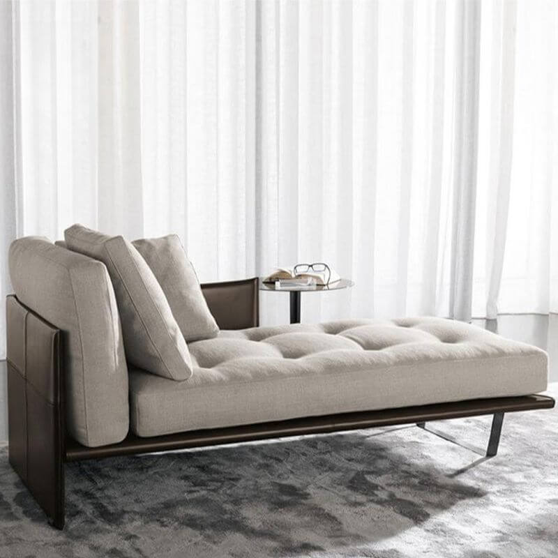 Master Bedroom Chaise Lounge Grey Upholstery Main image