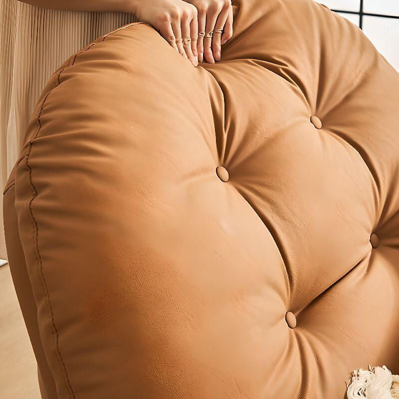 Reclinable de Metal con Base Giratoria Deslizante, Ángulo de Respaldo Bloqueable, Detalle Acolchado, Bolsillo de Almacenamiento y Movimiento Independiente del Pie Imagen secundaria del producto