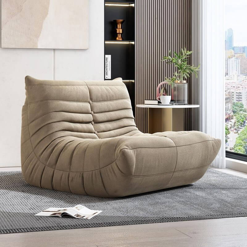 Comfortable bean bag lounger in orange