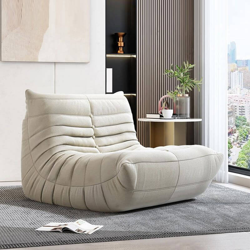Microfiber Striped Sponge Bean Bag Lounger Caterpillar Chair Togo Sofa: Comfortable and Stylish Chair For 35-40 Women Secondary image