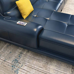 luxurious leather upholstery on sofa