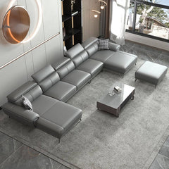 Luxurious leather sofa in a contemporary setting