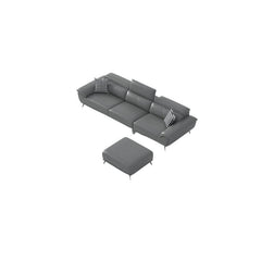 Mid-Century Modern Modular Sofa with leather finish