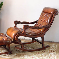 2-piece rocking chair set in elegant brown color