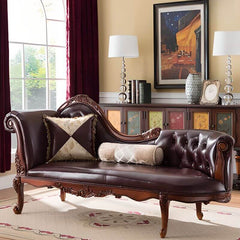 Interior setting featuring a brown chaise chair