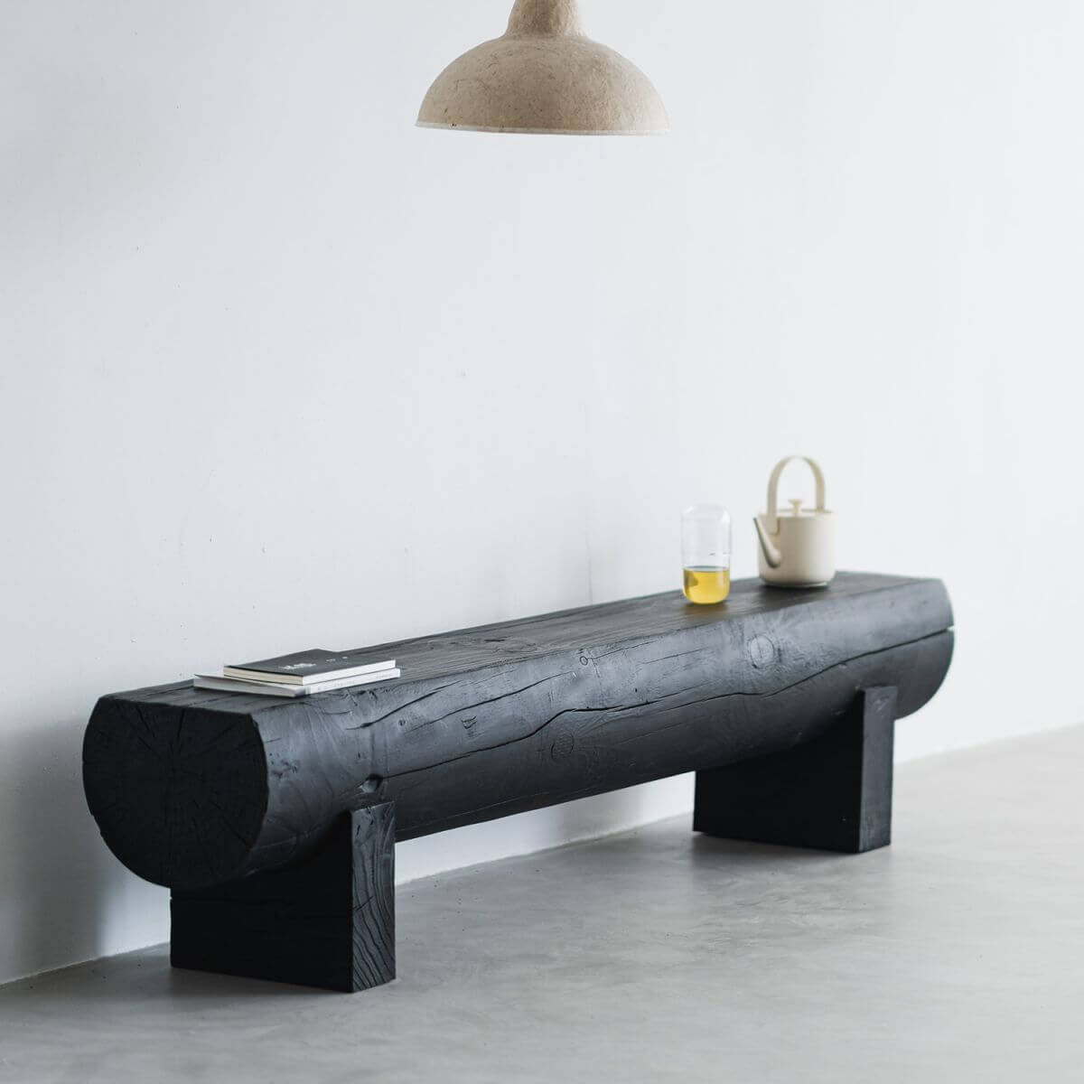 Midnight Black Casual Pine Wood Solid Color Accent Bench for Living Room