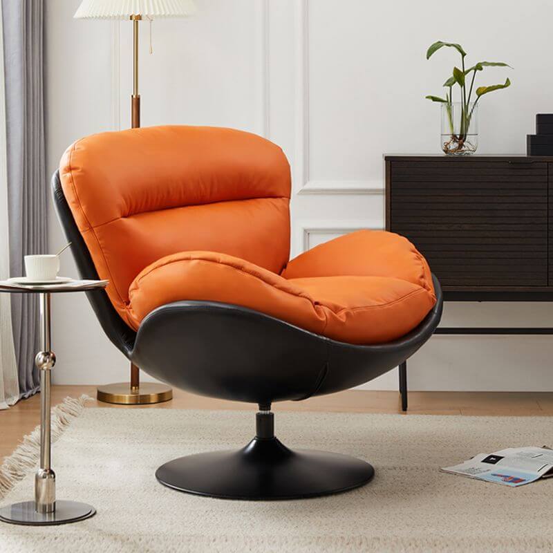 Minimalist Abstract Wingback Chair in Midnight Black Main image