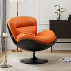 Minimalist Abstract Wingback Chair in Midnight Black