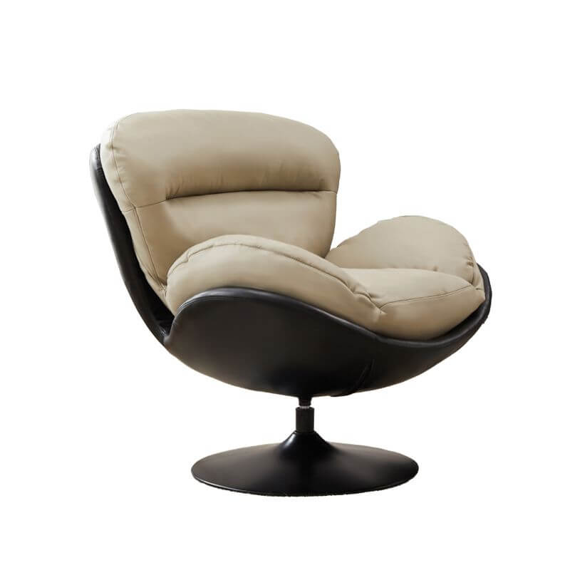 Minimalist Abstract Wingback Chair in Midnight Black