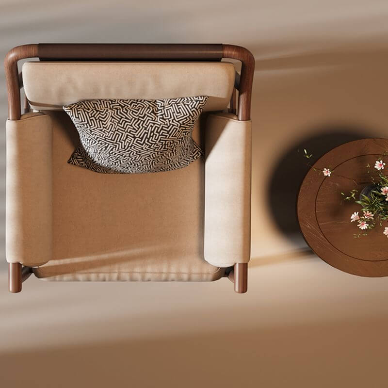 cozy arm chair with pillow
