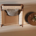 cozy arm chair with pillow