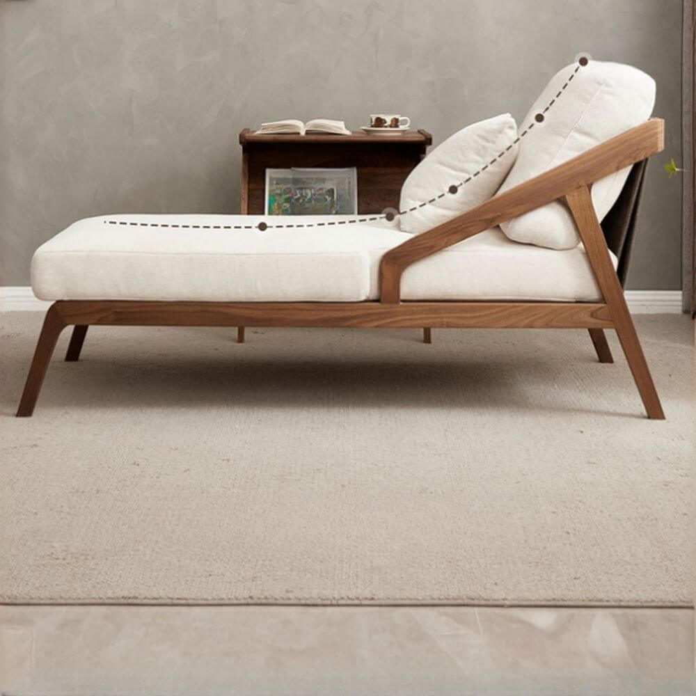 Scandinavian arm chaise lounge with dual-sided design