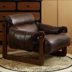 Espresso Arm Chair in a modern living room